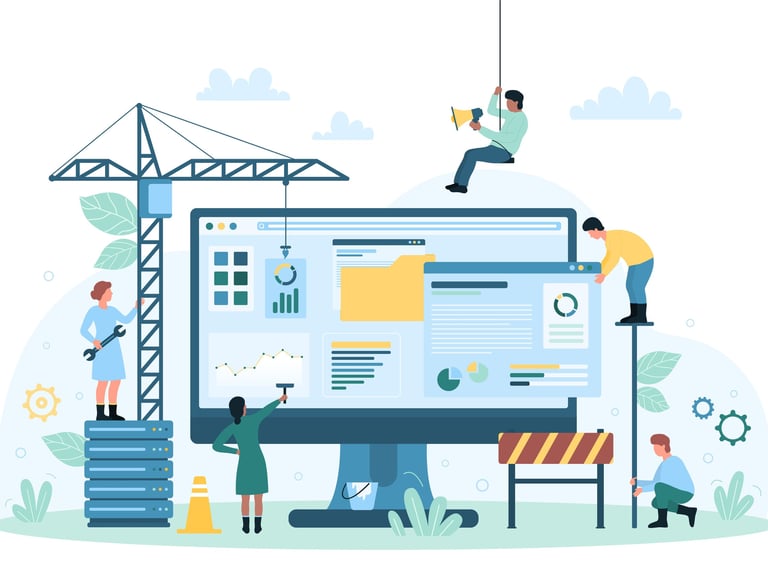 a group of people working on a computer screen