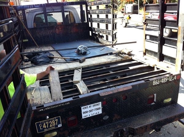 truck bed crossmember replacement and deck rebuild