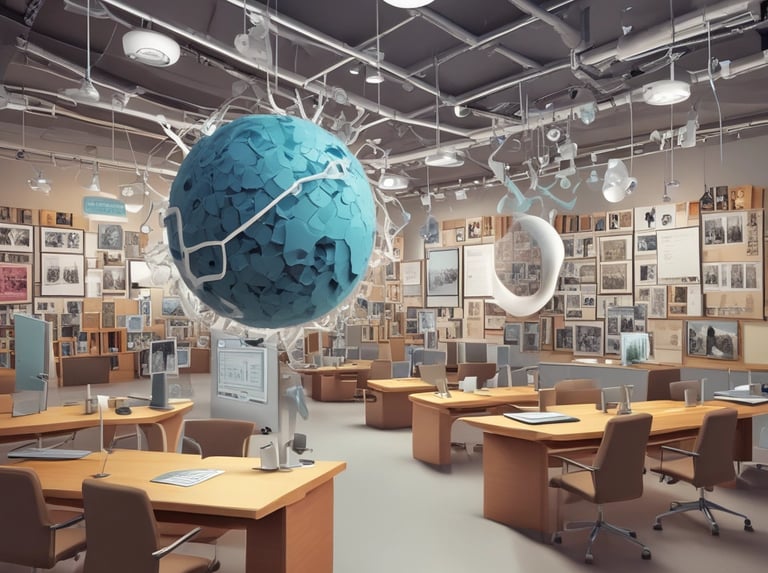 A professional team collaborating in a modern office space, symbolizing corporate development and training.