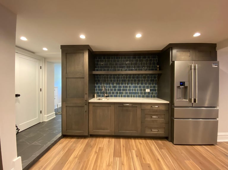 Finished basement renovation in an early 1900s house