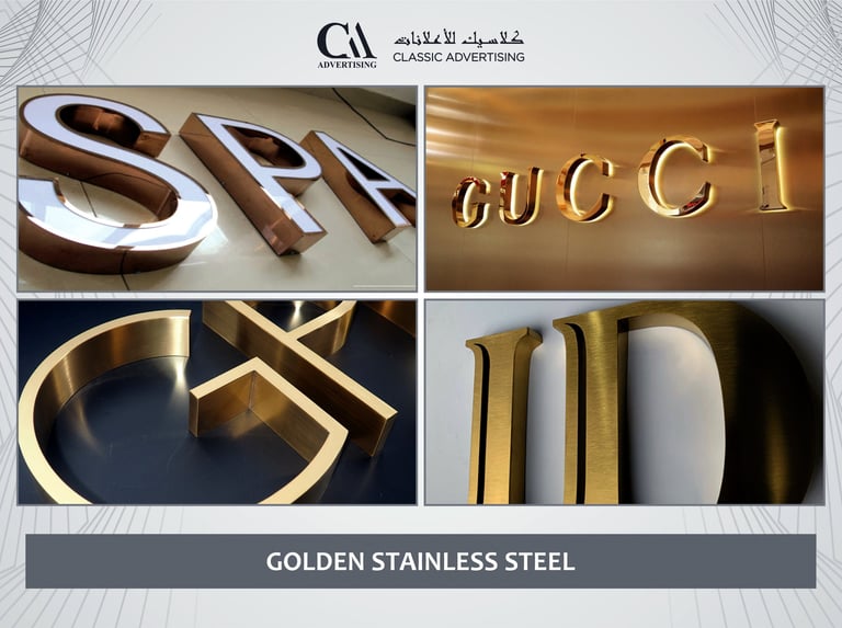 Gold Stainless steel letters