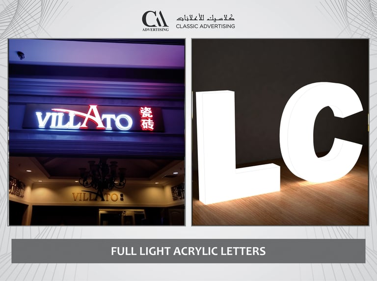 Full Lit Acrylic Letter