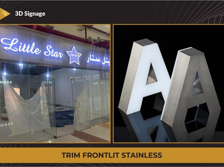 Trim Front lit Stainless Letters