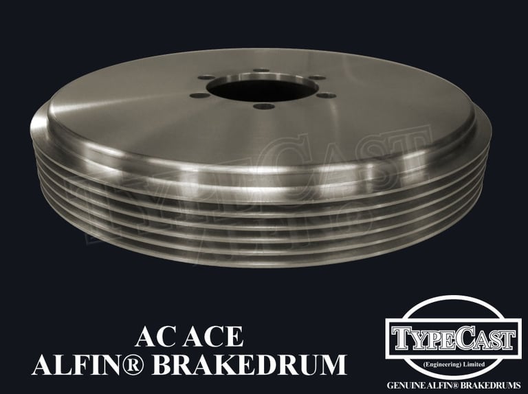 Typecast AC Ace Aceca aluminium cast iron Alfin brake drum for vintage classic road and race cars