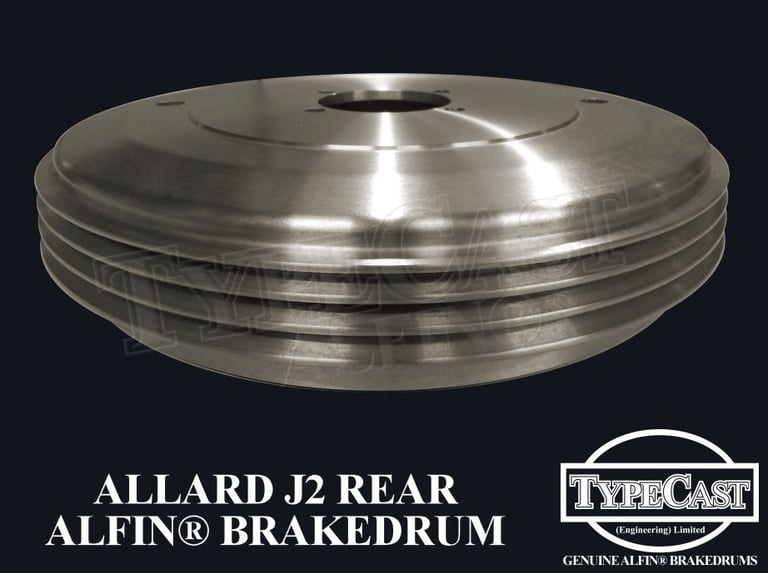Typecast Allard J2 rear aluminium cast iron Alfin brake drum for vintage classic road and race cars