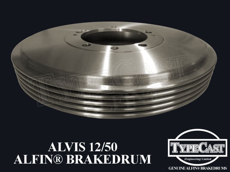 Typecast Alvis 12/50 aluminium cast iron Alfin brake drum for vintage classic road and race cars