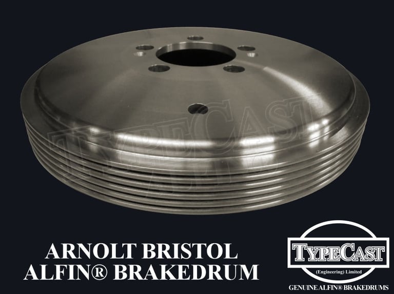 Typecast Arnolt Bristol aluminium cast iron Alfin brake drum for vintage classic road and race cars
