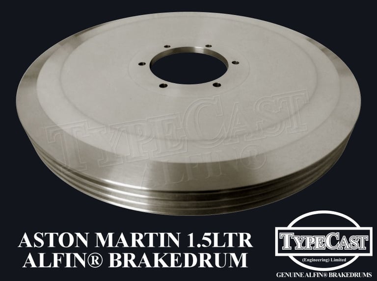Typecast Aston Martin 1.5ltr aluminium cast iron Alfin brake drum for vintage classic road and race cars