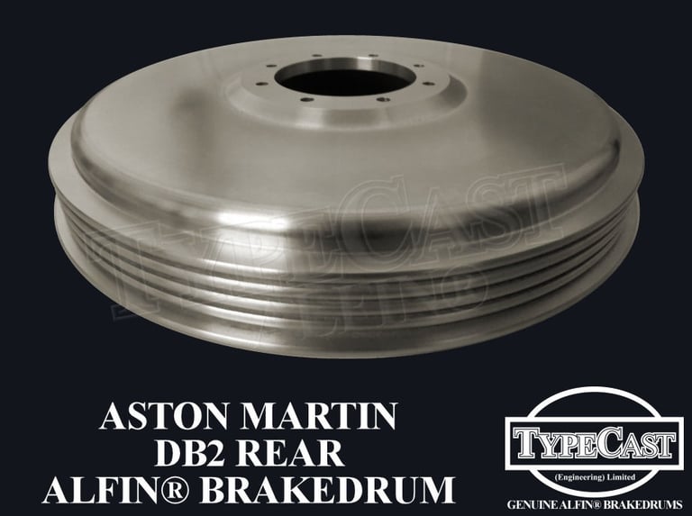 Typecast Aston Martin DB2 rear aluminium cast iron Alfin brake drum for vintage classic road and race cars