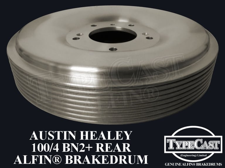 Typecast Austin Healey BN2+ rear aluminium cast iron Alfin brake drum for vintage classic road and race cars