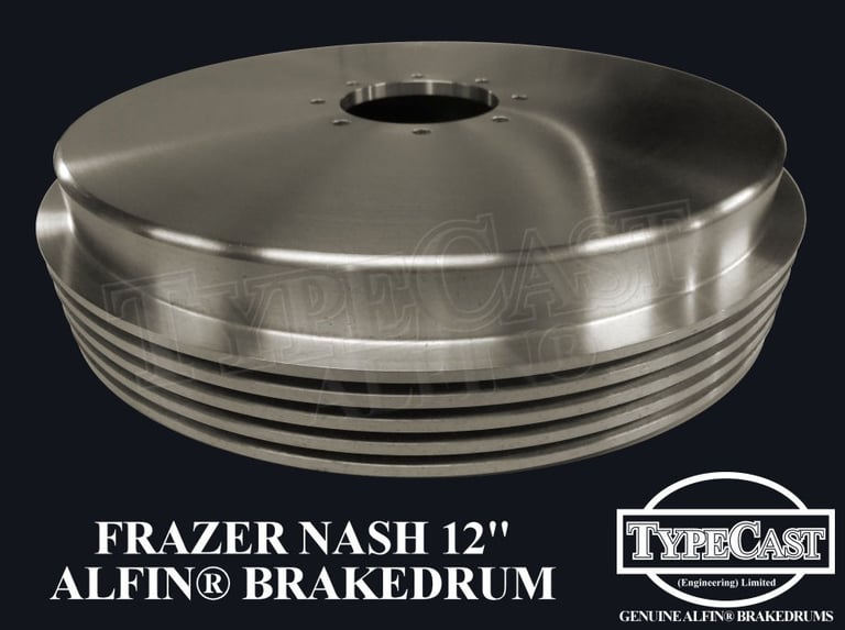 Typecast Frazer Nash 12" aluminium cast iron Alfin brake drum for vintage classic road and race cars