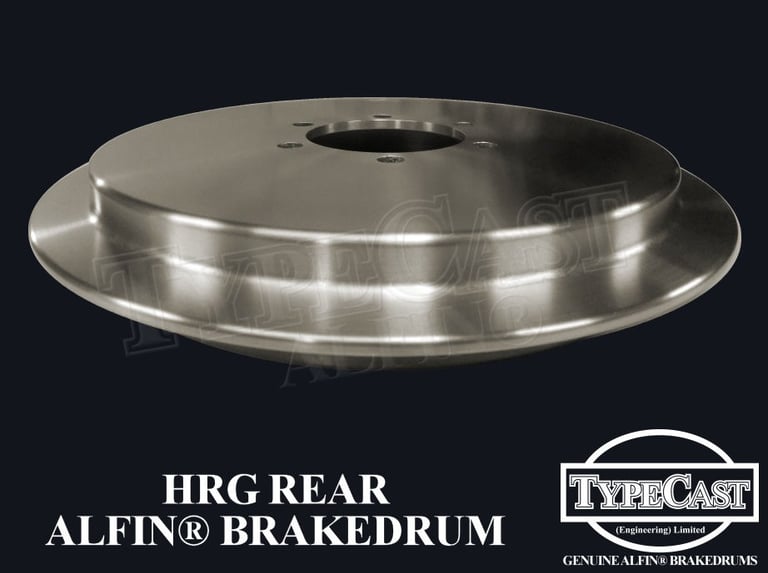 Typecast HRG rear aluminium cast iron Alfin brake drum for vintage classic road and race cars