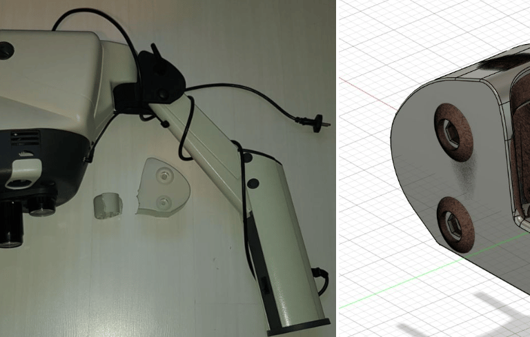 Repairing the articulated arm of a microscope