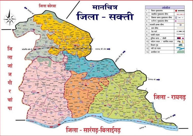 Map of Sakti district