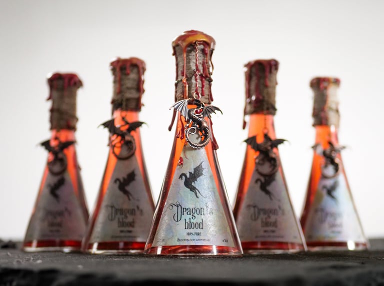 Sang de dragon potion - cabinet de curiosités - dragon's blood potion bloodybloom