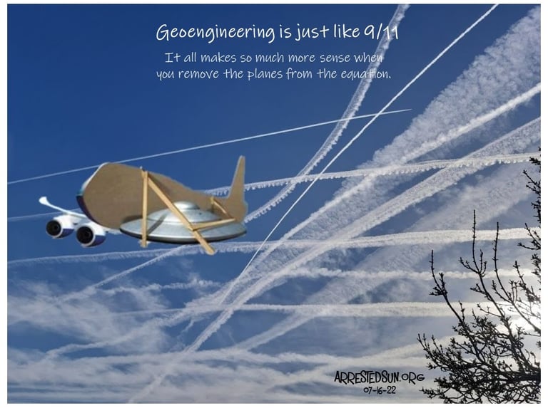 Arrested Sun Geoengineering Awareness Memes - 9/11 No Planes