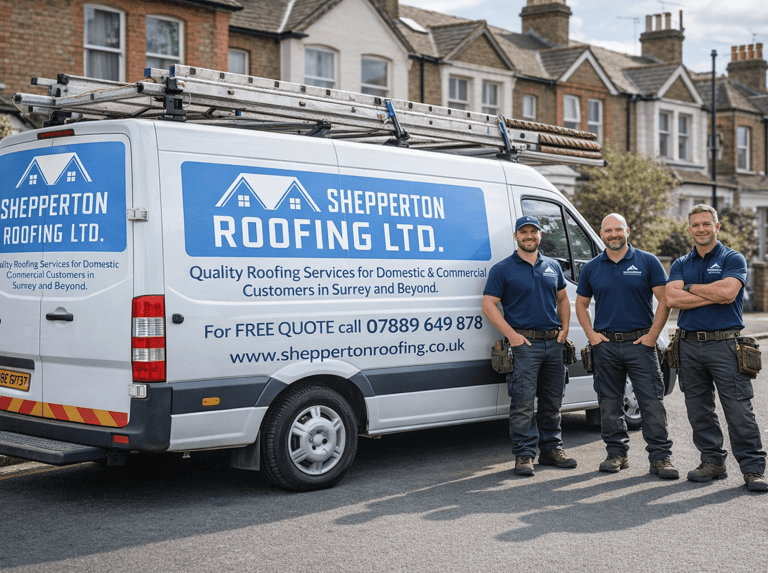 Shepperton Roofing Team and branded van