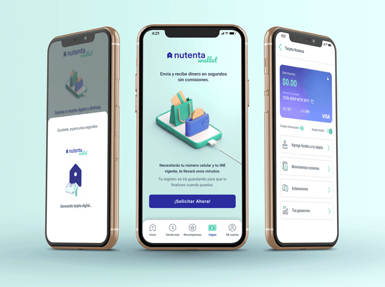 three iphones with a credit card and a credit card