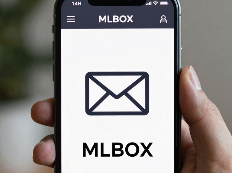 A hand clicking on a webmail link on a smartphone screen.