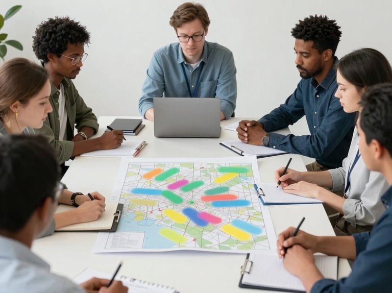 Une équipe diversifiée de professionnels réunie en réunion