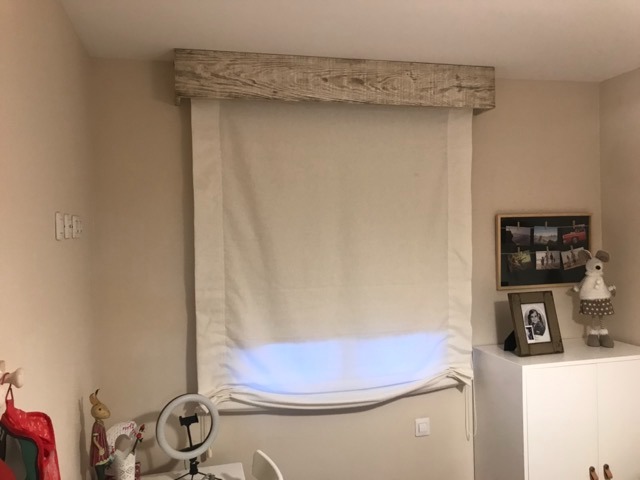 Fabricación de estor sencillo con instalación de galería en madera. La Gallega. Tenerife.