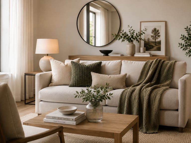 Professionally staged modern living room