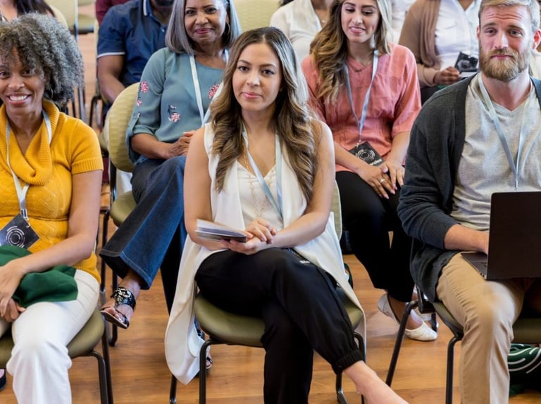 a group of teachers attending training