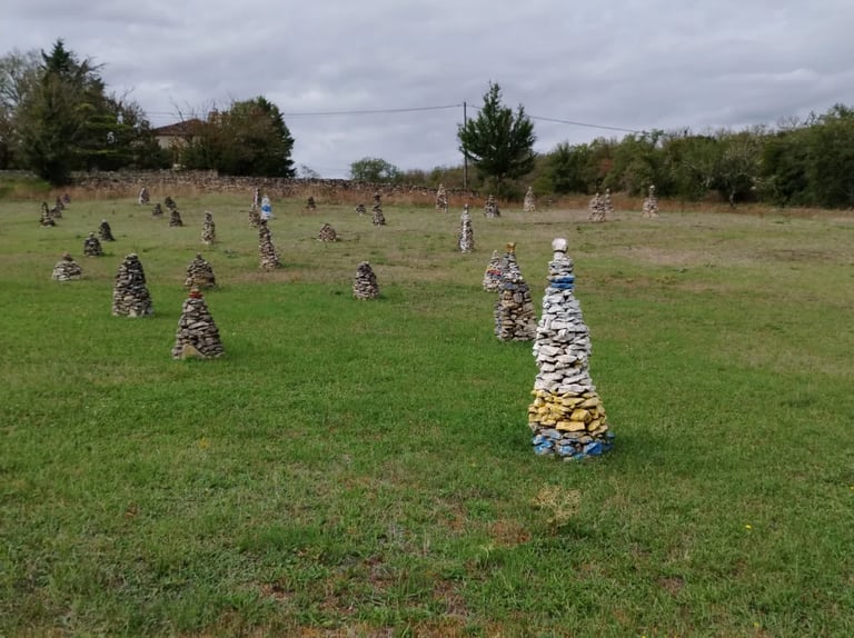 Structures de pierres dans le pré - André Nouyrit