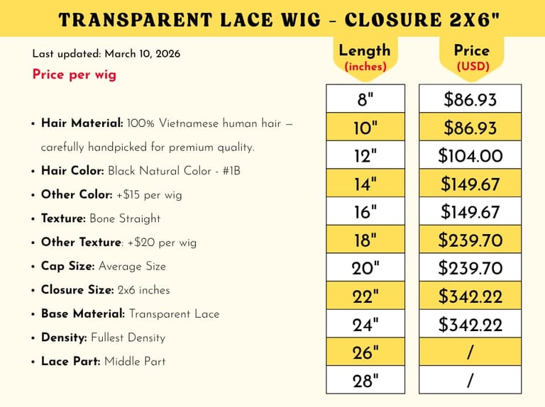 Price List Lace Wigs Vietnamese Hair Wholesale Supplier
