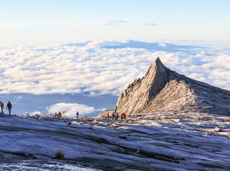 Climbing to the summit of Mount Kinabalu
