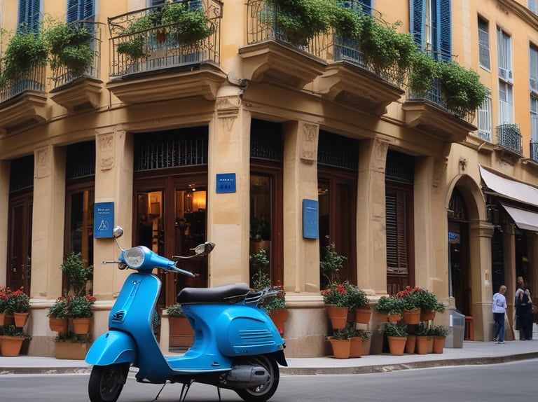 The vintage Piaggio Ape triporteur parked in a sunny Aix-en-Provence square, ready to serve.