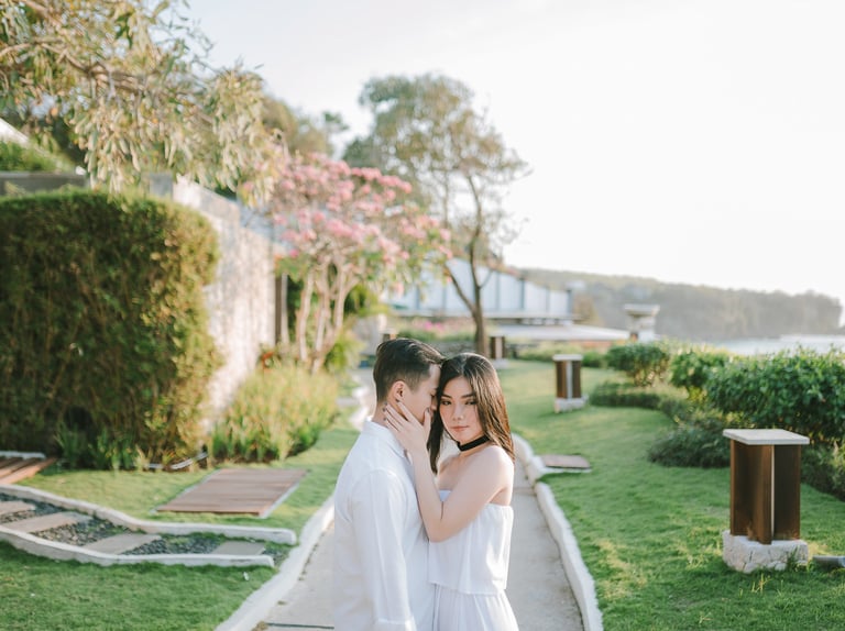 Couple during a proposal photography session at Anantara Uluwatu Bali Resort.