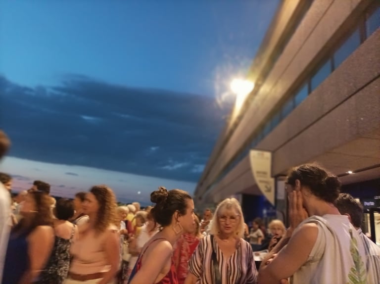 Gathering outside The Corum