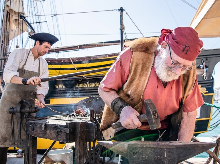 A demonstration of traditional crafts.