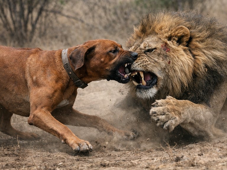 Quel chien peut tuer un lion