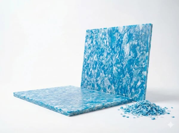 Panneau de plastique recyclé PEHD bleu