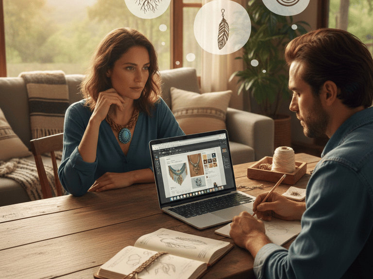 personas dando su reseña a la joyería artesanal raíz nativa