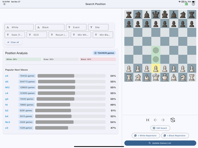 chess database search view