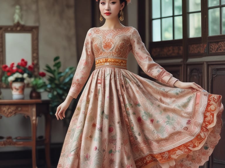 A young woman smiling while getting fitted for a custom jacket at Angindai Tailor.