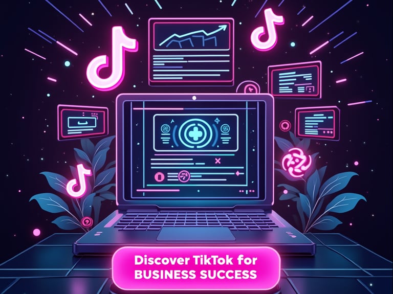 futuristic image of a laptop with tiktok logos