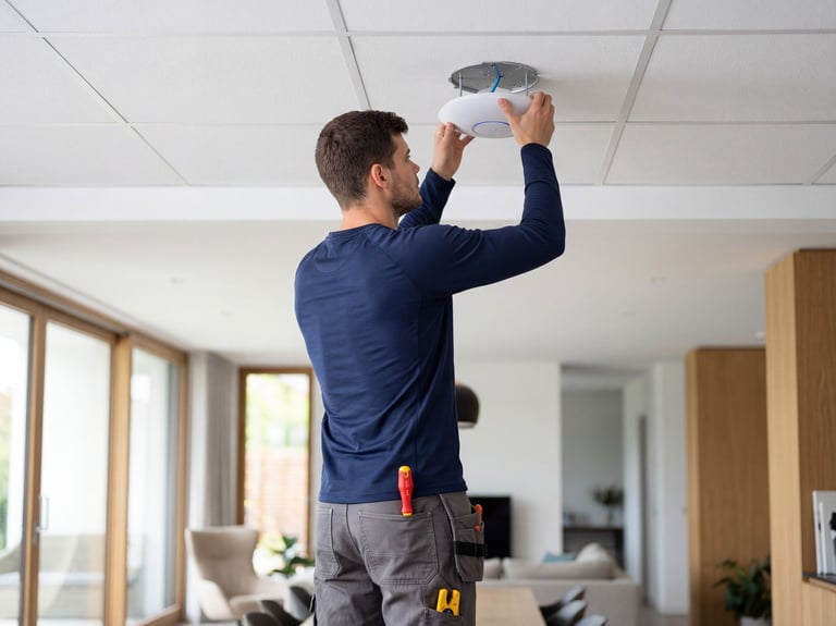 Installeren van een Unifi access point aan het plafond.