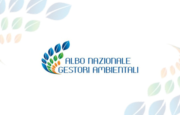 Logo ufficiale dell'Albo Nazionale Gestori Ambientali con foglie colorate in blu, verde e arancione