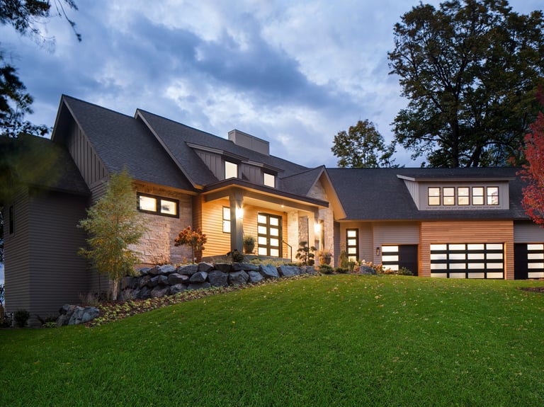 Asphalt Roof, Flat Roof, Cedar Siding, LP Siding, Hardie Siding, Stone