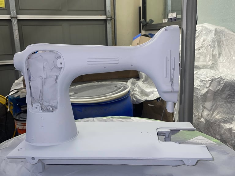 New Home Sewing Machine Primed and ready to be painted