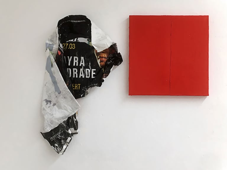 27:03 Skin of Berlin, 2020  Found poster, oil paint on canvas, 120x100cm ©Ties Ten Bosch