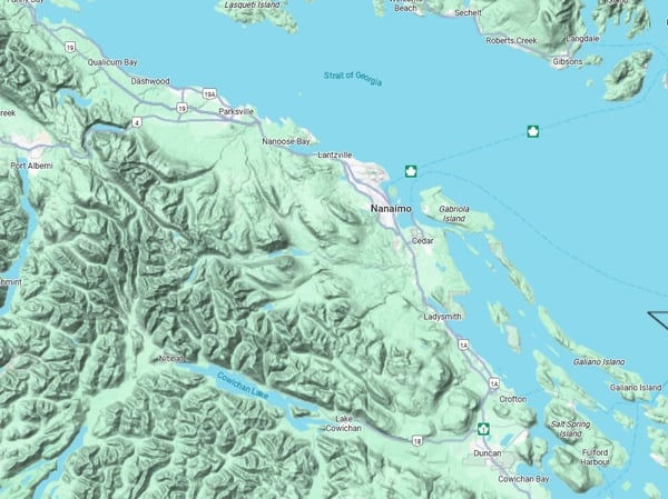 Map of mid-Vancouver Island