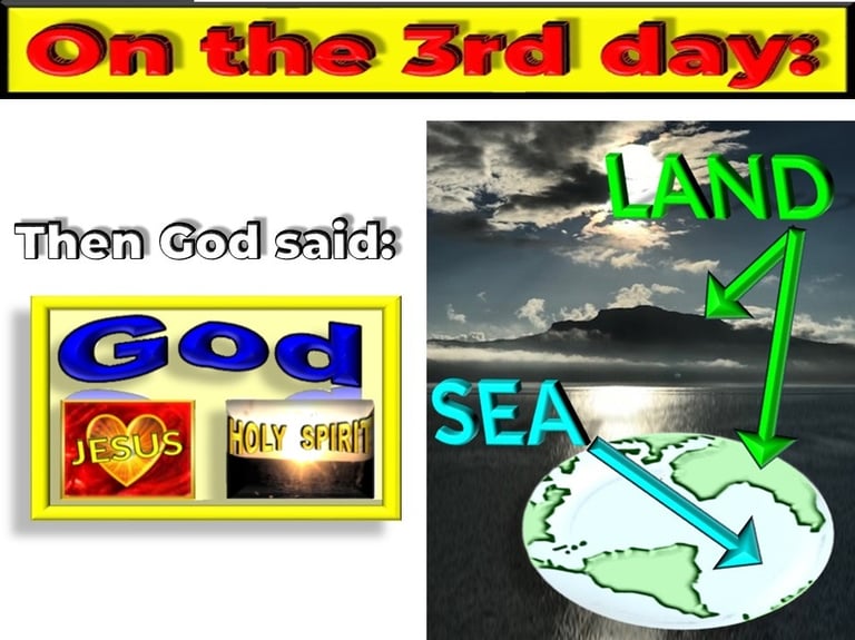Evening & morning was the 2nd Day of Creation. Designed by Debbie Dunn using PowerPoint & Paint.