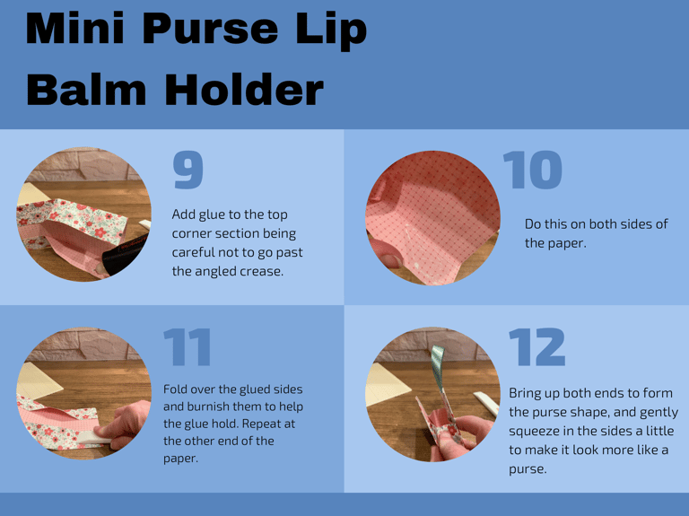 Mini Purse Lip Balm Holder Tutorial Steps 9–12