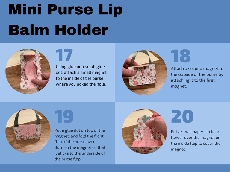 Mini Purse Lip Balm Holder Tutorial Steps 17–20