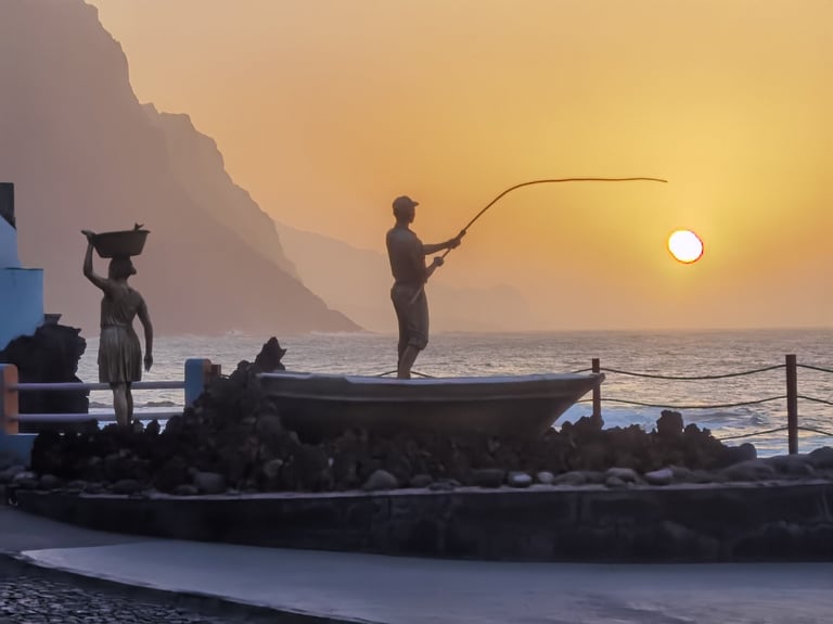sculptures at the port of Santo Antao, Cape Verde